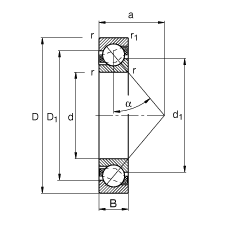 �ǽ��|���S�� 7234-B-MP, ����(j��) DIN 628-1 ��(bi��o)��(zh��n)����Ҫ�ߴ磬���|�� �� = 40��
