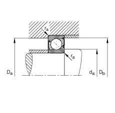 �ǽ��|���S�� 7202-B-2RS-TVP, ����(j��) DIN 628-1 ��(bi��o)��(zh��n)����Ҫ�ߴ磬���|�� �� = 40�㣬�ɂ�(c��)���ܷ�