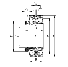 �{�ĝL���S�� 23052-K-MB + H3052X, ���� DIN 635-2 �˜ʵ���Ҫ�ߴ�, ���F�׺;o����