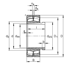 �{�ĝL���S�� 21308-E1-K + AH308, ���� DIN 635-2 �˜ʵ���Ҫ�ߴ�, ���F�׺���ж��