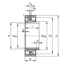 �{�ĝL���S�� 23244-K-MB + AH2344, ���� DIN 635-2 �˜ʵ���Ҫ�ߴ�, ���F�׺���ж��